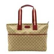 Pre-owned Canvas totes Gucci Vintage , Beige , Dames