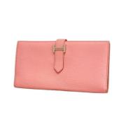 Pre-owned Leather wallets Hermès Vintage , Pink , Dames