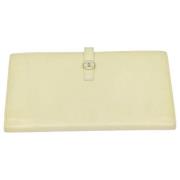 Pre-owned Leather wallets Chanel Vintage , Beige , Dames