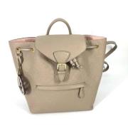 Pre-owned Leather backpacks Louis Vuitton Vintage , Beige , Dames