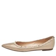 Pre-owned Leather flats Valentino Vintage , Gray , Dames