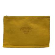 Pre-owned Fabric pouches Hermès Vintage , Yellow , Dames