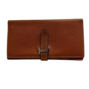 Pre-owned Leather wallets Hermès Vintage , Brown , Dames