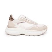 Sneakers met dierenprint in wit/beige Crime London , White , Dames