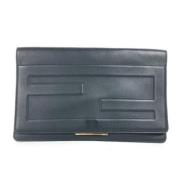 Pre-owned Leather clutches Fendi Vintage , Black , Dames