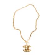 Pre-owned Stainless Steel necklaces Chanel Vintage , Yellow , Dames