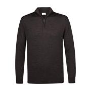 Half Zip Dark Brown Pullover Profuomo , Gray , Heren