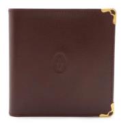 Pre-owned Leather wallets Cartier Vintage , Brown , Dames