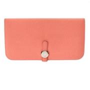 Pre-owned Leather wallets Hermès Vintage , Pink , Dames