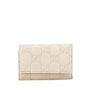 Pre-owned Leather key-holders Gucci Vintage , Beige , Heren