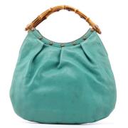 Pre-owned Leather handbags Gucci Vintage , Blue , Dames