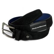 Heren Leren Riem met Reptielpatroon Van Bommel , Black , Heren