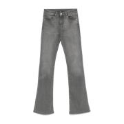 Grijze Gewassen Denim Flared Jeans Emporio Armani , Gray , Dames