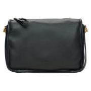 Dames Zwarte Leren Tas met Brede Band Er00115765 Estro , Black , Dames