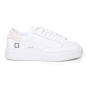 Witte Leren Sneakers met Logo Detail D.a.t.e. , White , Dames