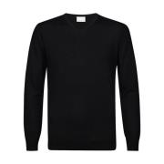 V-Hals Zwarte Pullover Trui Profuomo , Black , Heren