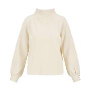 Crème Structuur Top Zusss , Beige , Dames