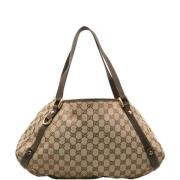 Pre-owned Canvas handbags Gucci Vintage , Beige , Dames