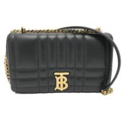 Pre-owned Leather shoulder-bags Burberry Vintage , Black , Dames