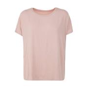 Marshmallow Ronde Hals T-shirt Majestic Filatures , Pink , Dames