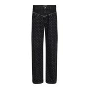 Zwarte Dot Block Jeans Co'Couture , Black , Dames