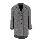 Houndstooth Coat met Klassieke Stijl Ermanno Scervino , Gray , Dames