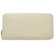 Pre-owned Leather wallets Hermès Vintage , White , Dames