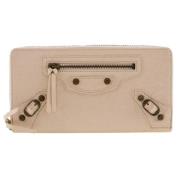 Pre-owned Leather wallets Balenciaga Vintage , Beige , Dames