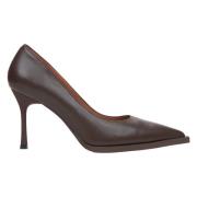 Dames Donkerbruine Echt Leren Pumps Met Puntige Neus Er00115742 Estro ...