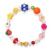 Mens Berry Pearl Bracelet with Assorted Beads Nialaya , Yellow , Heren