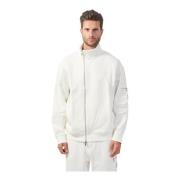 Witte Zip Sweater Scuba Stijl Armani Exchange , White , Heren