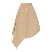 Asymmetrische Rok Balmain , Beige , Dames