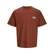 Grafisch T-shirt Crew Neck Brandy Brown Jack & Jones , Brown , Heren