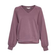 Raglan V Sweatshirt MSCHNelina Stijl Moss Copenhagen , Purple , Dames