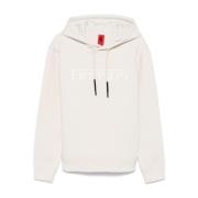 Witte hoodie met logoprint Ferrari , White , Heren