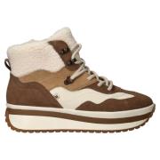 Beige Platform Veterschoenen voor Dames Rieker , Multicolor , Dames