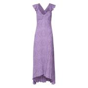 Lila Ruches Jurk met V-Hals Etro , Purple , Dames