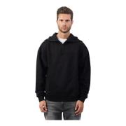 Zwarte hoodie met halve rits Hugo Boss , Black , Heren