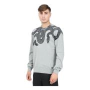 Slang Grafische Trui Just Cavalli , Gray , Heren