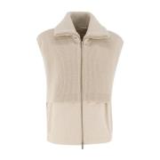 Gilet met lurex details en ritssluiting Peserico , Beige , Dames