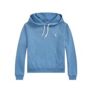 Petrol Blue Hoodie Kangoeroezak Ralph Lauren , Blue , Dames