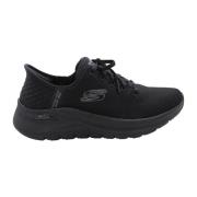 Galette Sneaker Skechers , Black , Dames