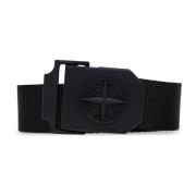 Riem met logo Stone Island , Black , Heren