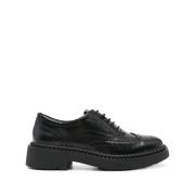 Geperforeerde Zwarte Platte Schoenen Vetersluiting ASH , Black , Dames