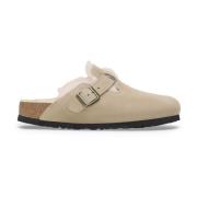 Beige Suède Boston Klomp Sandalen Birkenstock , Beige , Heren