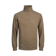 Casual Half Zip Sweater Bruin Jack & Jones , Brown , Heren