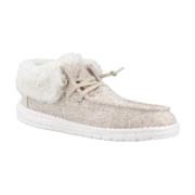 Fold Stitch Cozy Laced Shoes Hey Dude , Beige , Dames