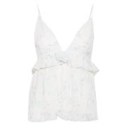 Elegante Georgette Top voor Vrouwen Ganni , White , Dames