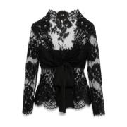 Bloemenkant trui met strikdetail Zimmermann , Black , Dames