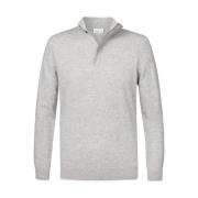 Half Zip Pullover Grijs Mel Profuomo , Gray , Heren